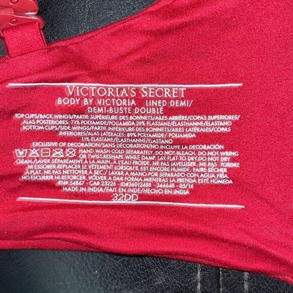 EXCELLENT CONDITION VICTORIA’S SECRET BODY BY VICTORIA LINED DEMI LONG LINE BRA - Picture 6 of 7